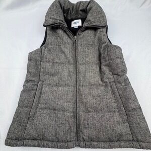 Old Navy Women  Puffer Vest Herringbone Quilted Full Zip Sporty Layering Stylish
